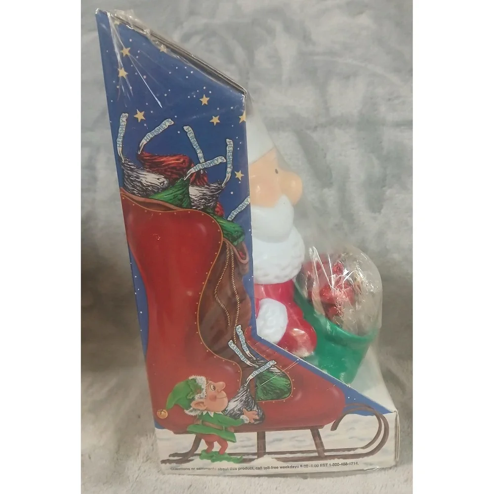 Vtg 1994 Hersheys‎ Santa Candy Dish Sealed with Kisses Christmas Figurine READ